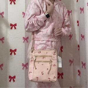 Time and tru Pink floral crossbody bag